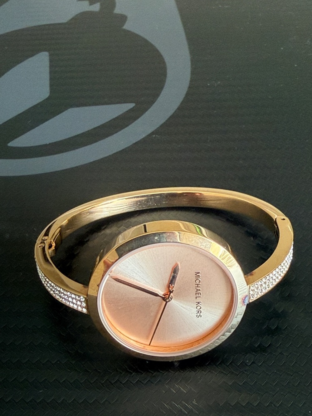 Michael Kors Rose Gold Crystal Bangle Watch